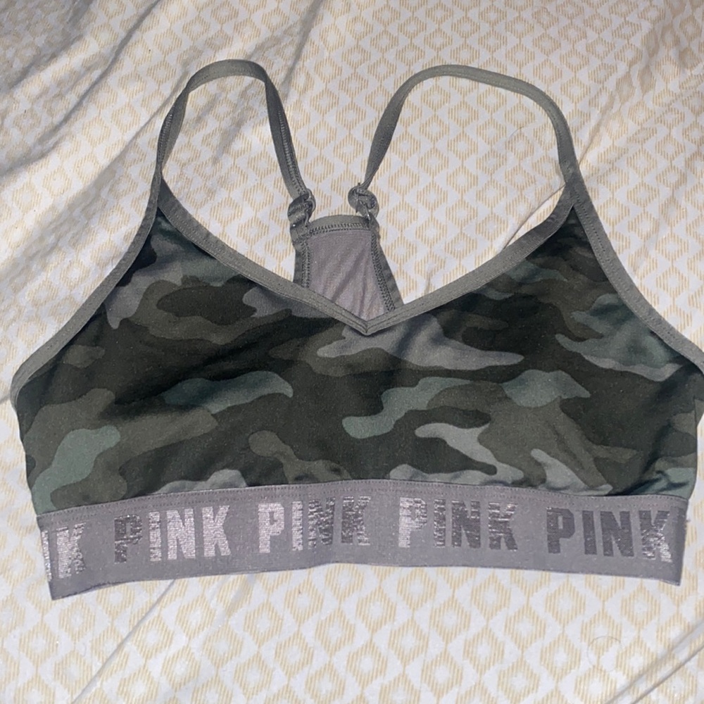 Pink sports bra